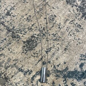 Vintage 1977 Silver whistle perfume holder Avon signed Necklace.